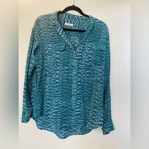 Equipment silk printed blouse